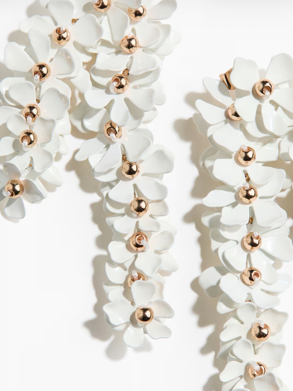 H&M White FLOWER-DETAIL CLUSTER EARRINGS - Picture 5 of 11